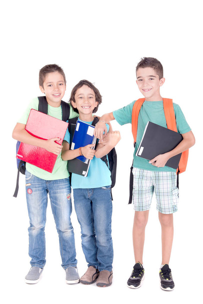 group of kids isolated in white background at school - Φωτογραφία, εικόνα