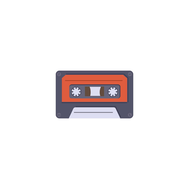 Audio musical retro cassette tape for stereo recorder a vector illustration - Διάνυσμα, εικόνα