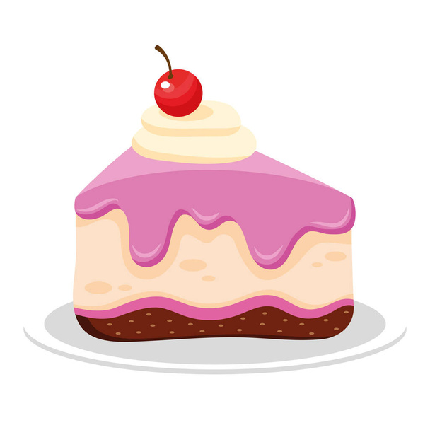 солодка порція торта з іконою дня народження
 - Вектор, зображення