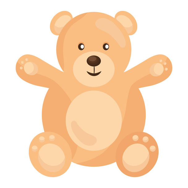 cute bear baby toy flat style icon - Vector, Image