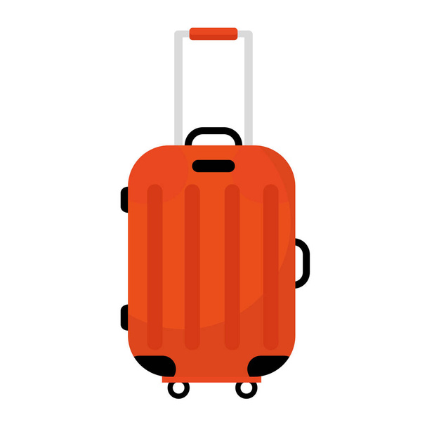 koffer reizen met wielen geïsoleerde stijl pictogram - Vector, afbeelding