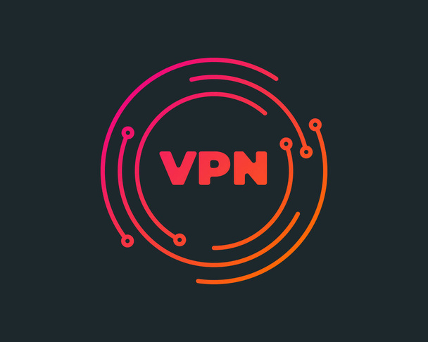 VPN - sanal özel ağ simgesi. Basit bir sembol. Ana hatlarıyla modern tasarım öğesi. Basit siyah düz vektör işareti - Vektör, Görsel