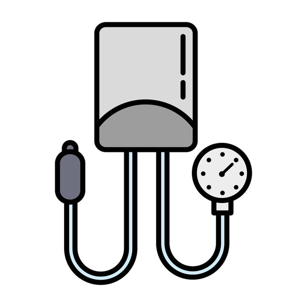 ligne analogique de moniteur de pression artérielle et icône de style de remplissage - Vecteur, image