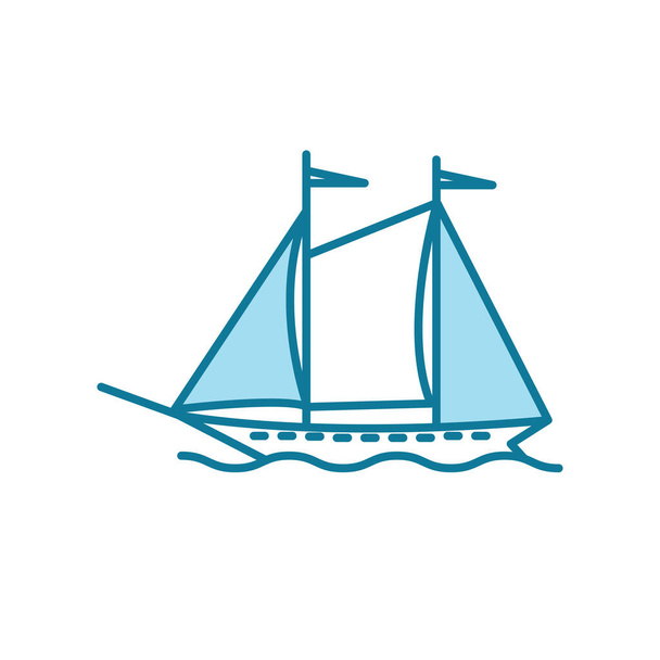 Illustration Vector graphic of wind ship icon template - Vector, Image