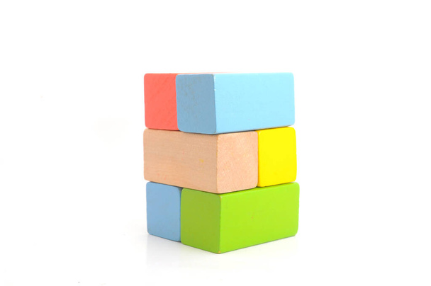 Colorful wooden building blocks - Photo, Image