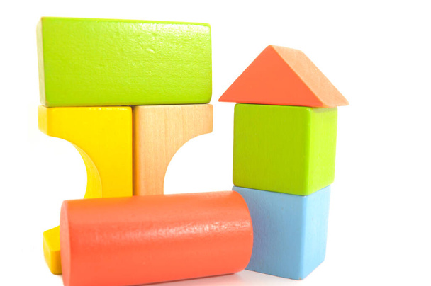 Colorful wooden building blocks - Photo, Image