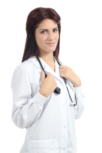 Beautiful female doctor posing standing isolated - Фото, изображение