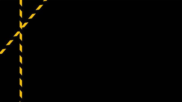 linha de fita de cautela no fundo preto, fita amarela padrão de faixa preta, espaço de aviso com sinal de fita para zona de segurança de conforto, faixa de segurança para espaço de cópia, faixa preta amarela de fita - Vetor, Imagem