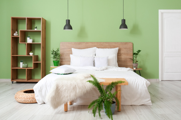 Stylish interior of modern bedroom - Photo, Image