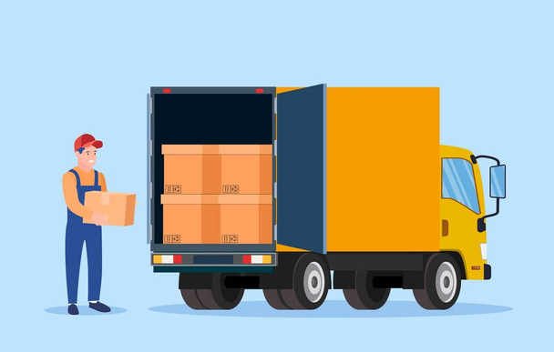 貨物の輸送のためのトラック - ベクター画像