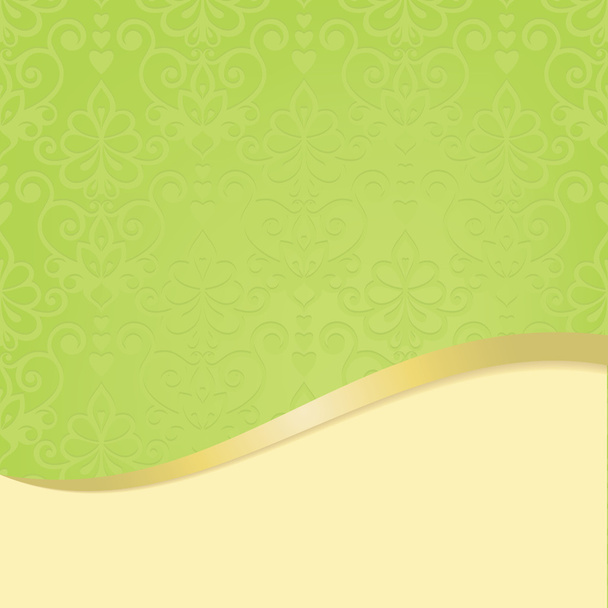 Elegant card with floral seamless background - Vector, imagen