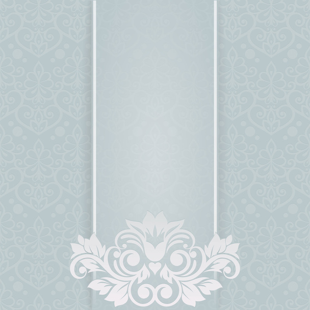 Свадебная карточка для приглашения с абстрактным цветочным орнаментом
 - Вектор,изображение