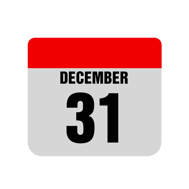 31 de diciembre icono del calendario sobre fondo blanco  - Foto, Imagen