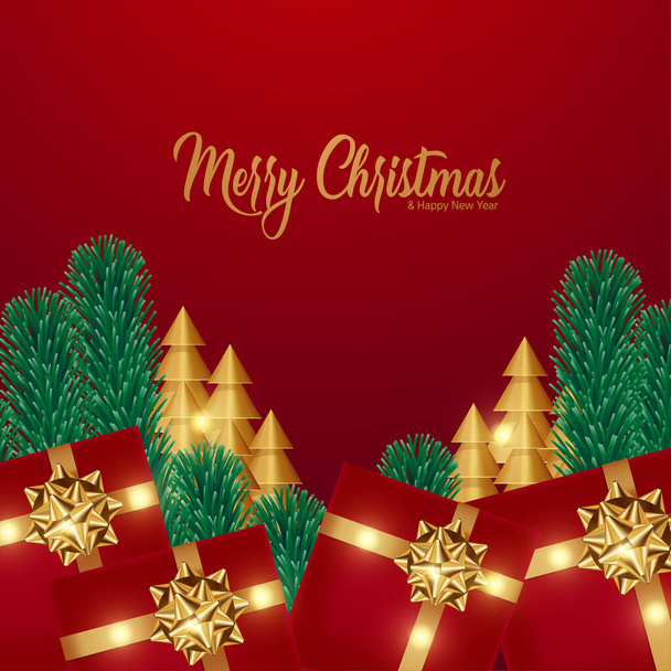 Merry Christmas and happy new year vector illustration. - Vecteur, image