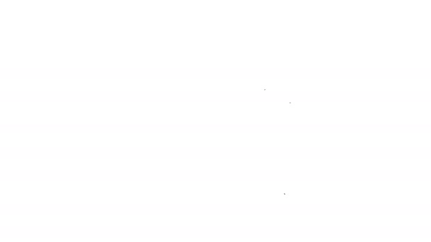Černá čára Taška mouky ikona izolované na bílém pozadí. Grafická animace pohybu videa 4K - Záběry, video