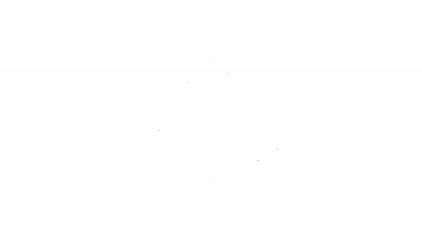 Línea negra Rodillo sobre el icono de la masa aislado sobre fondo blanco. Animación gráfica de vídeo 4K - Metraje, vídeo