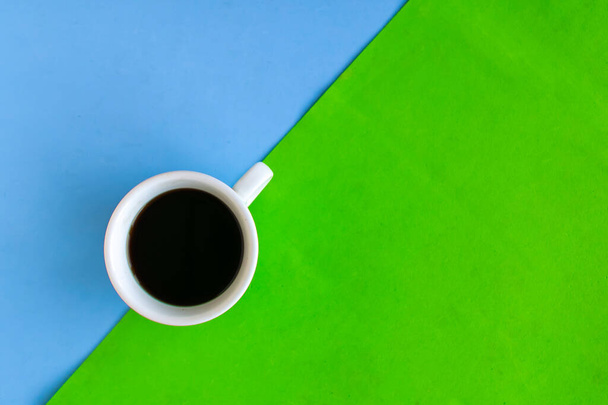 coffee cup on geometric background, minimal concept - Photo, Image