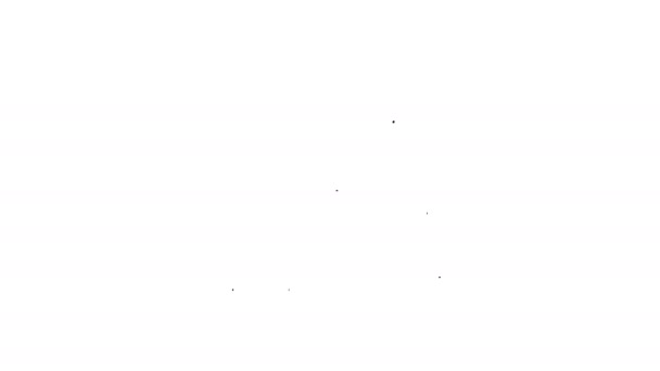 Czarna linia Ikona szlafroka izolowana na białym tle. 4K Animacja graficzna ruchu wideo - Materiał filmowy, wideo