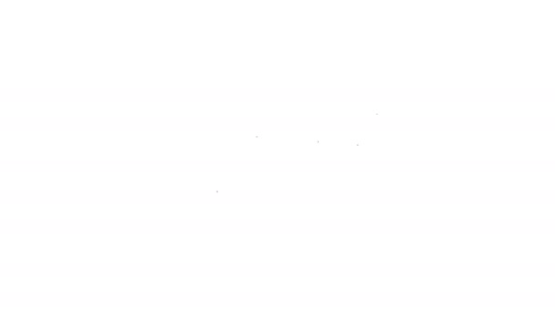 Linea nera icona rotolo di carta igienica isolato su sfondo bianco. Animazione grafica 4K Video motion - Filmati, video