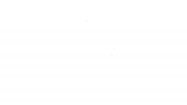 Línea negra Sauna icono de cubo aislado sobre fondo blanco. Animación gráfica de vídeo 4K - Imágenes, Vídeo