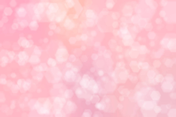 pink abstract defocused background with hexagon shape bokeh spots - Photo, Image