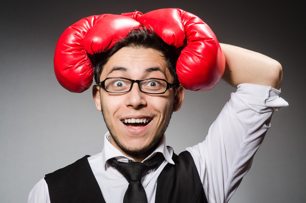 Businessman with boxing gloves - Photo, Image