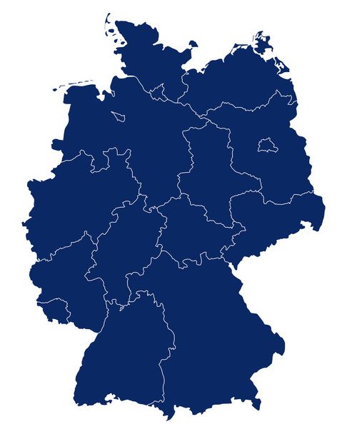 Map of Germany with regions and borders - Vector, Image