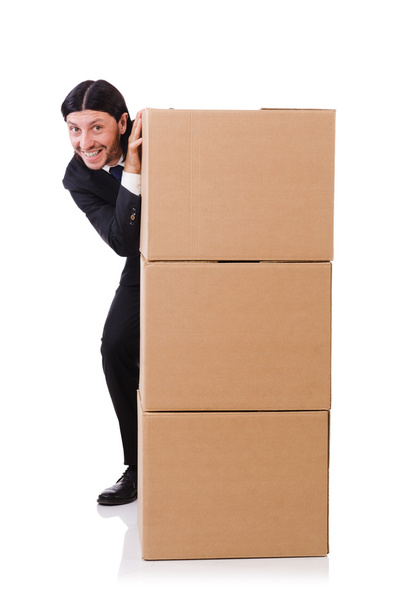человек с коробками
 - Фото, изображение
