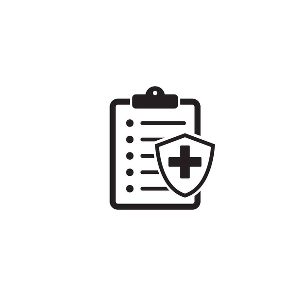 Icono del seguro médico sobre fondo blanco. Ilustración vectorial - Vector, imagen
