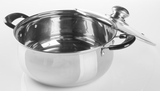 stainless steel pot on a background - Valokuva, kuva