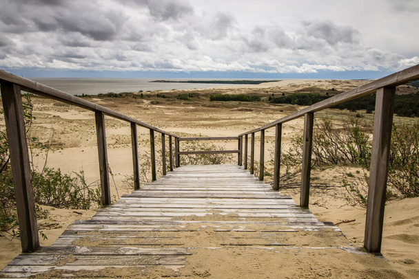 Duinen van Nida vanuit houten uitkijkpunt, Litouwen - Foto, afbeelding