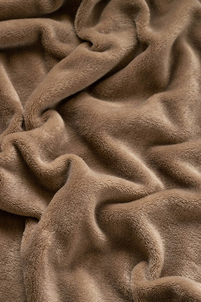 Teplá přikrývka plyšové mikro fleece tkaniny, vířil do vzoru pozadí - Fotografie, Obrázek