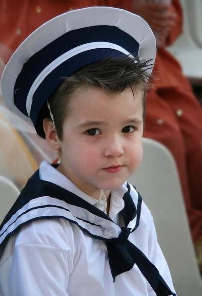Donanma kıyafetleri ile çocuk - Fotoğraf, Görsel