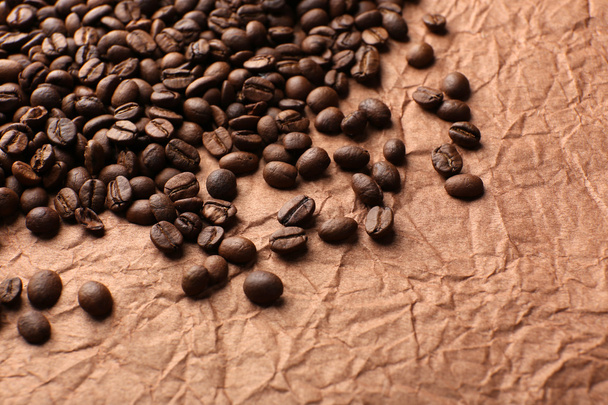 Coffee beans on table close-up - Fotoğraf, Görsel