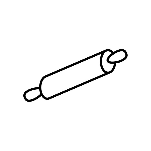 Outline, simple vector dough rolling pin icon isolated on white background. eps 10 - Vector, Image