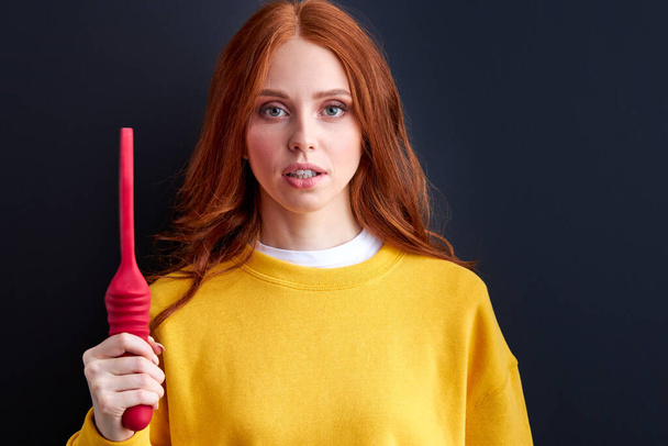 young redhead female using sex toys - Foto, immagini