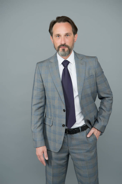 Making you the best version of yourself. businessman or manager with beard and mustache. fashion look wardrobe of ceo male. business attire. modern office life. bearded mature man in formalwear - Fotografie, Obrázek