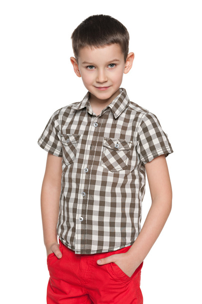 Cute young boy on the white background - Foto, Bild