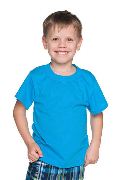 Kleiner Junge im blauen Hemd - Foto, Bild