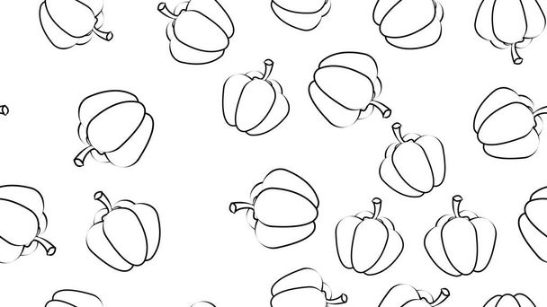 Bell pepper seamless pattern. Vegetable vector illustration. Design for the design of the menu, recipe, flyer, poster. - Vektor, kép