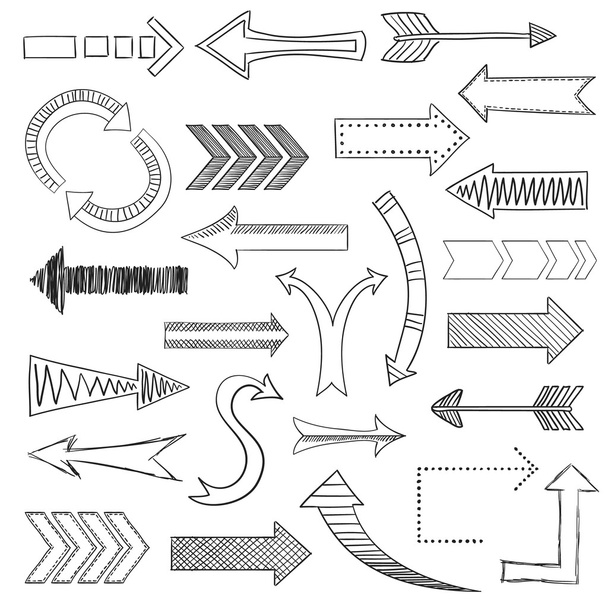 Arrows icons set sketch - Vector, Image