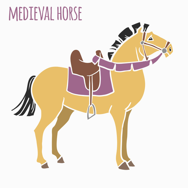 mediavel wojny koń - Wektor, obraz