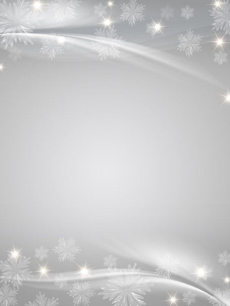 Crystal snowflakes grey background - Photo, Image
