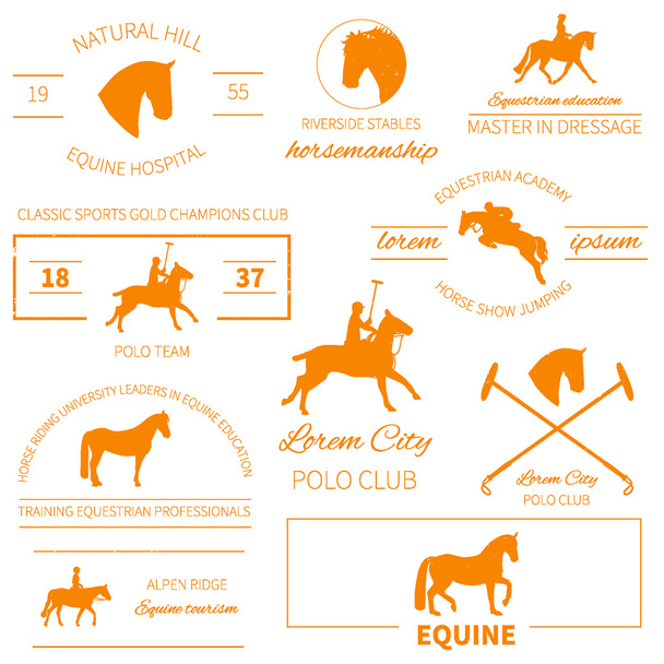 Horse label set - Vettoriali, immagini