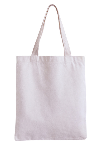 λευκή υφασμάτινη τσάντα που απομονώνεται σε λευκό φόντο με διαδρομή απόληξης - Φωτογραφία, εικόνα