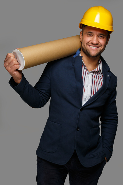 werknemer man in hard hat - Foto, afbeelding
