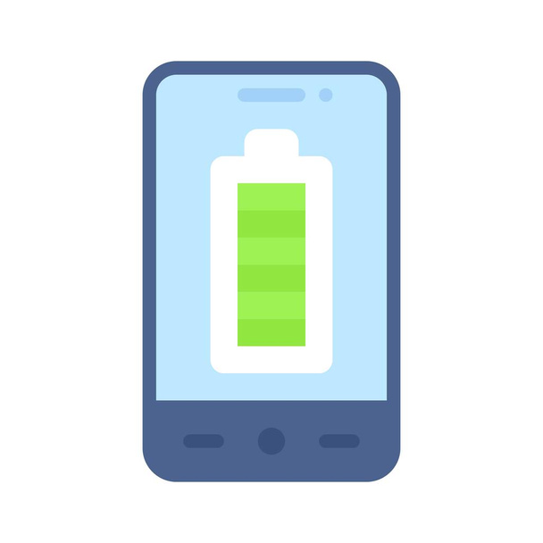 Pełna ikona baterii, Ilustracja wektora aplikacji mobilnych - Wektor, obraz