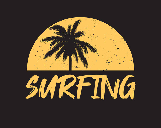Vector illustration of surfing letters, creative clothes, suitable for t-shirt design, clothing, hoodies, printing products etc. - Vector, Image
