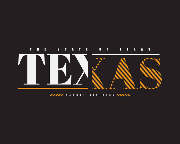 Ilustração do vetor gráfico da letra de Texas, roupa criativa, apropriada para o projeto de t-shirts, roupa, hoodies, produtos de impressão etc.. - Vetor, Imagem