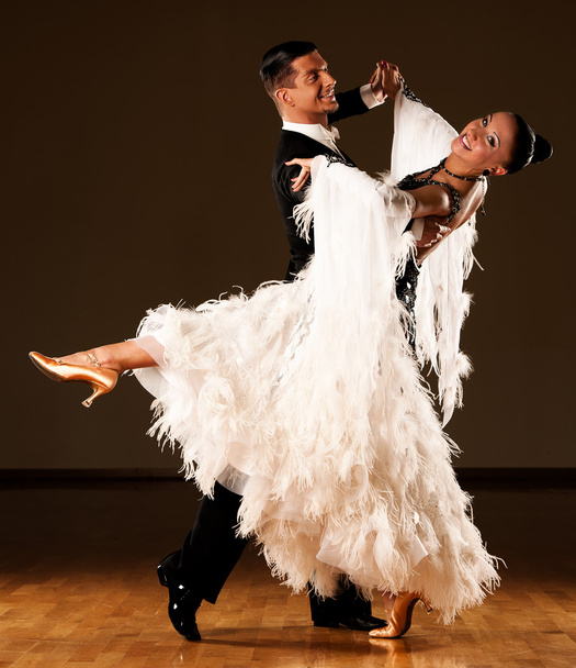  Professional ballroom dance couple preform an exhibition dance  - Photo, Image